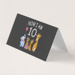 Now I, 10 ans d'âge 10 Birthday<br><div class="desc">Joyeux anniversaire. Funny and lovely Kids Birthday design with a cute Elephant,  two ferrets and a girafe celebrating your birthday at the zoo.</div>