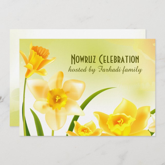 Nowruz Mubarak Invitations du Nouvel An Perse (Devant / Derrière)