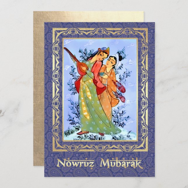 Nowruz Mubarak Invitations du Nouvel An Perse (Devant / Derrière)