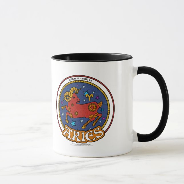 NP Aries Black 11 oz Ringer Mug (Droite)