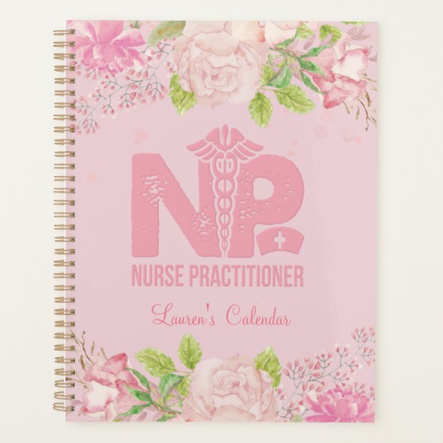 NP Nurse Pink Personnalisé Journal Planner (Devant)