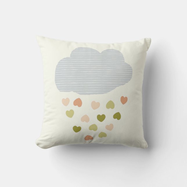 nuage avec le coeur de pluie coussin de pépinière (Recto)