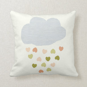 nuage avec le coeur de pluie coussin de pépinière