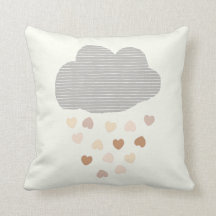 Nuage avec le coeur de pluie coussin de pépinière