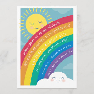 Arc En Ciel Invitations Faire Part Zazzle