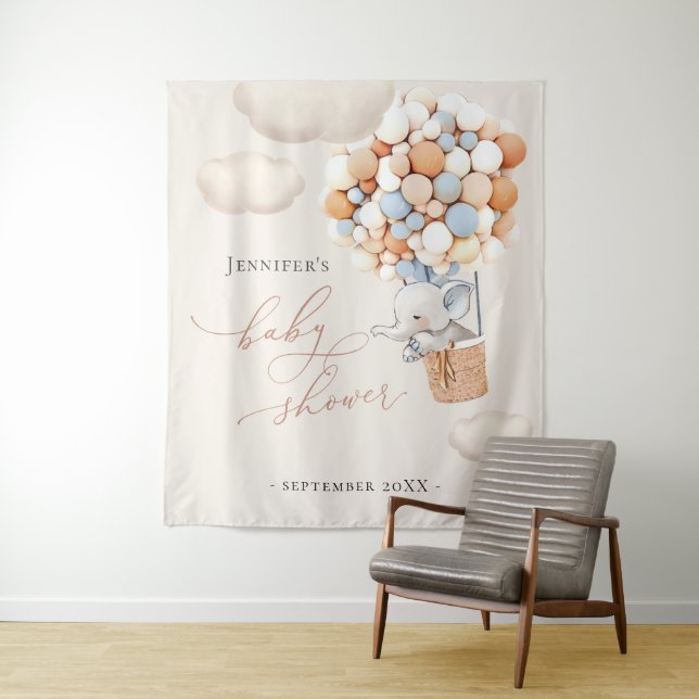 Nuage de ballon éléphant Tapisserie (En situation)