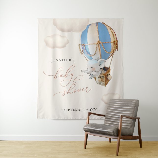 Nuage de Ballon Éléphant Tapisserie (En situation)