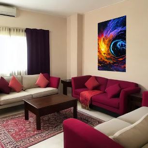 Nuage de gaz coloré dans l'espace AI Art Poster
