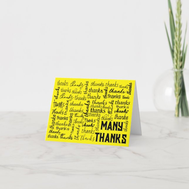 Nuage de mots Merci sur fond jaune (Devant)