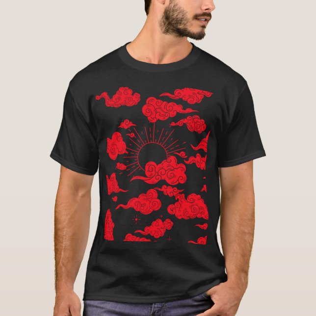 nuage rouge et t-shirt soleil pour hommes et femme (Devant)