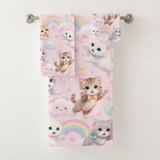 Nuages Arc-en-ciel Fantaisistes Chatons Volants Ma (En situation)