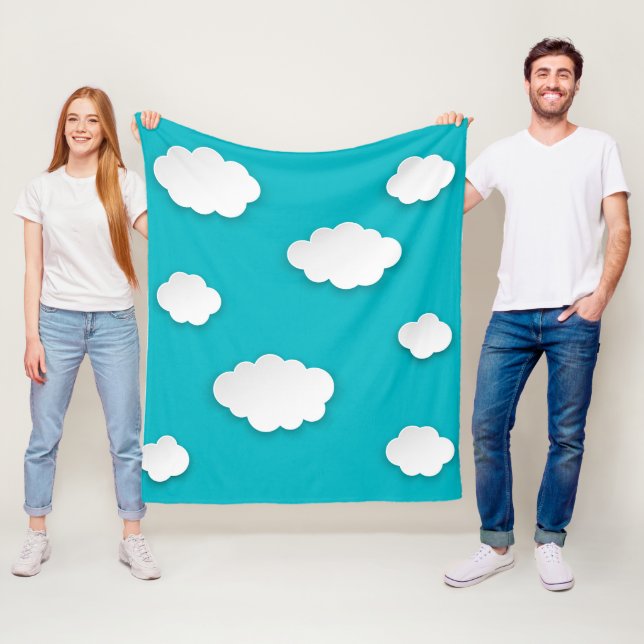 Nuages blancs sur couverture en polaire ciel bleu  (En situation)