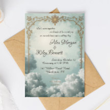 Nuages d'amour Vintage Mariage Invitation