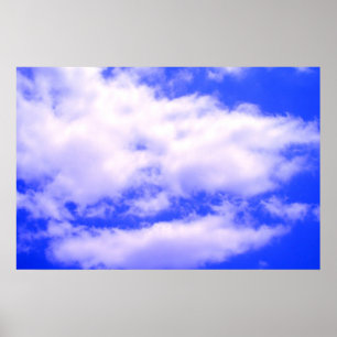 Nuages dans le ciel bleu clair affiche