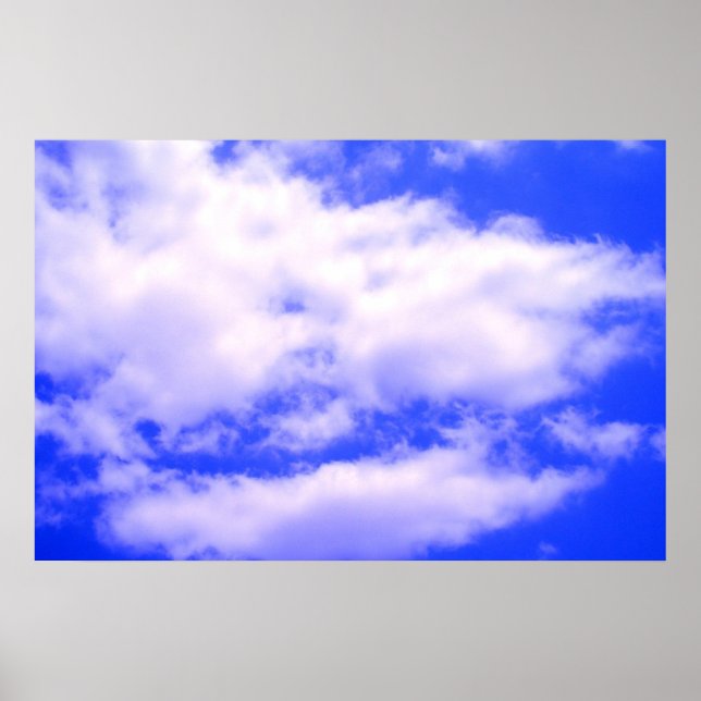 Nuages dans le ciel bleu clair affiche (Devant)