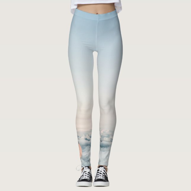 Nuages de Leggings personnalisés avec Monogramme (Devant)