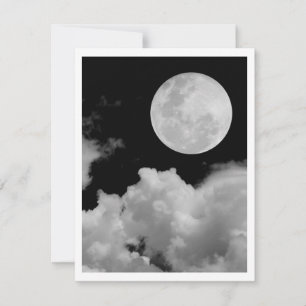 NUAGES DE Pleine lune NOIR ET BLANC