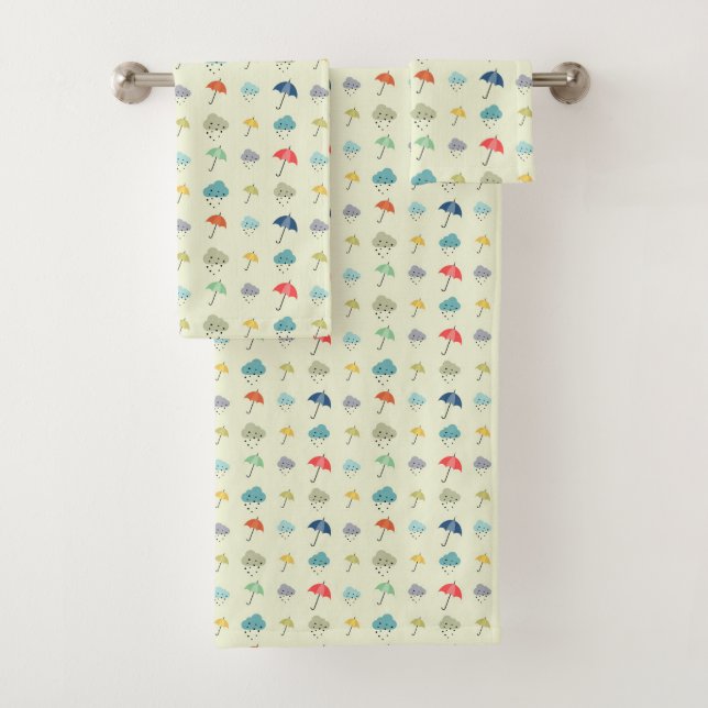 Nuages et parapluies Motif moderne (En situation)