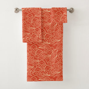 Nuages japonais vintages, Coral Orange