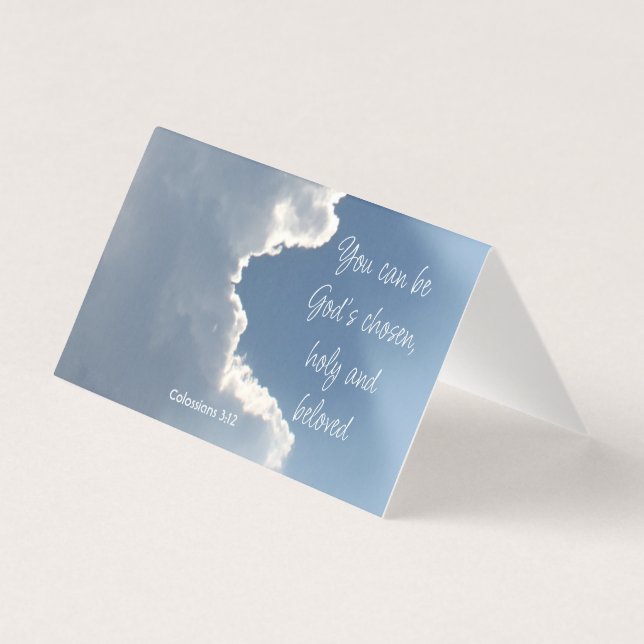 Nuages Lumière du soleil Col 3: 12, Carte d'évangé (Back)