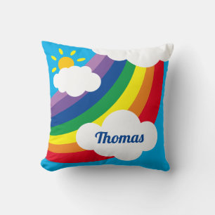 Nuages personnalisés, soleil et coussin arc-en-cie