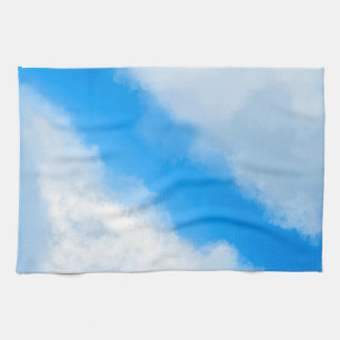 Nuages - Serviette de cuisine bleue