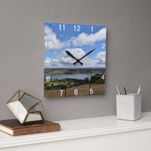 Nuages sur le lac Gnotuk Camperdown Horloge murale