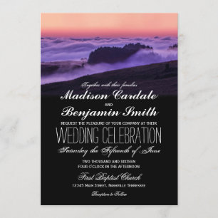 Nuages violets Sunset Mountain Wedding Invitations