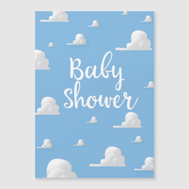 Nuageux Blancs Moutonneux Baby Shower (Devant)