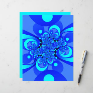 Nuances de bleu Art fractal abstrait moderne