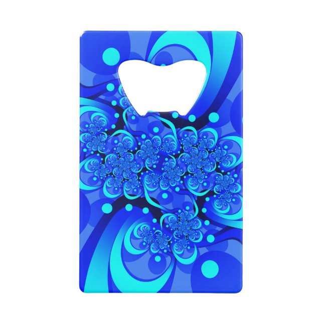 Nuances de bleu Art fractal abstrait moderne (Devant)