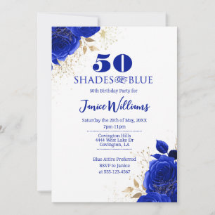 Nuances de bleu Invitation d'anniversaire