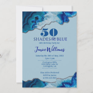 Nuances de bleu Invitation d'anniversaire