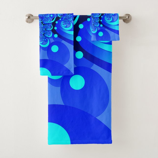 Nuances de bleu moderne art fractal Abstrait (En situation)