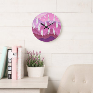 Nuances de Mur de Nature Rose Horloge