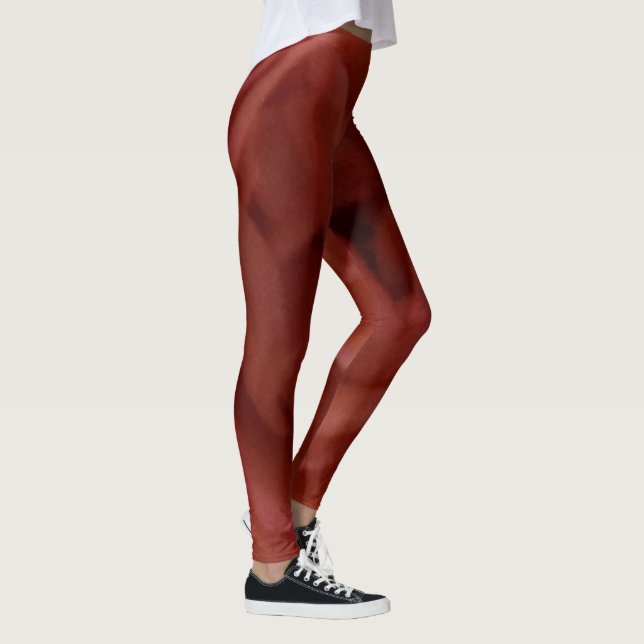 Nuances de rouge foncé Brown élégantes Leggings (Droite)