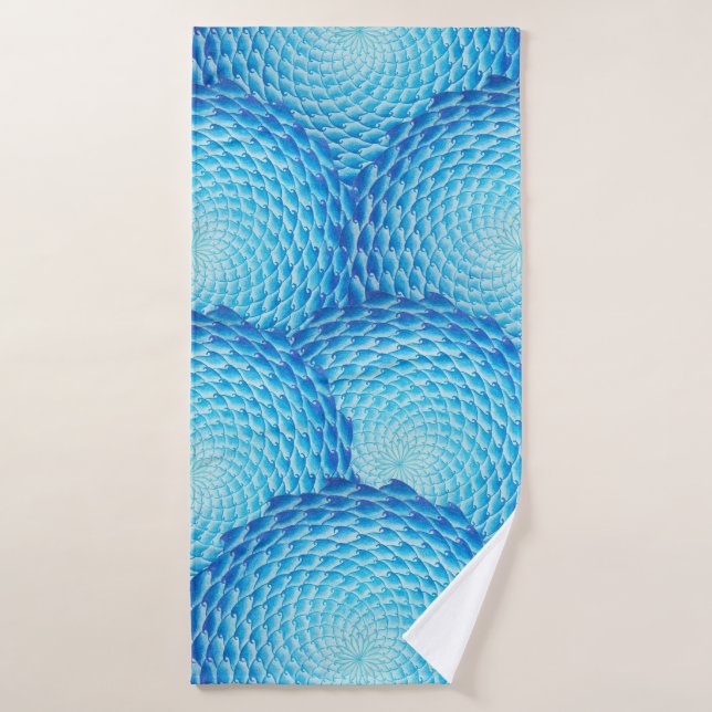 Nuances de serviette bleue de Bath de mandala (Serviette de bain)
