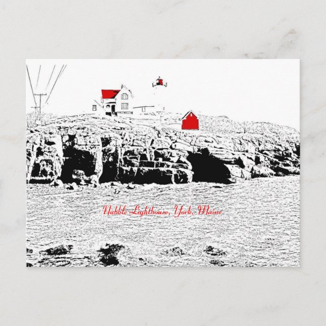 Nubble Lighthouse, York, Maine - Carte postale (Devant)