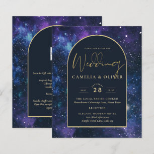 NUDGET Starry Nuit violet bleu mariage INVITE