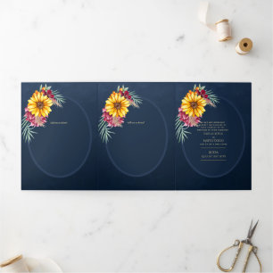 Nuestra Boda 6 pages Sunflower Mariage Invitation
