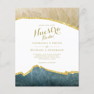 Nuestra Boda AGATE Gold Mariage espagnol INVITE
