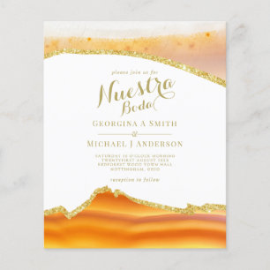Nuestra Boda AGATE Gold Mariage espagnol INVITE