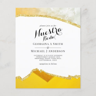 Nuestra Boda AGATE Gold Mariage espagnol INVITE