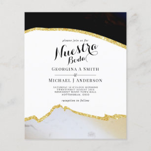 Nuestra Boda AGATE Gold Mariage espagnol INVITE