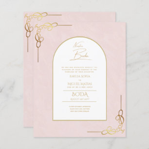 Nuestra Boda Budget Or Accent Invitation bilingue