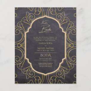 Nuestra Boda Gold Frame Mariage espagnol INVITE