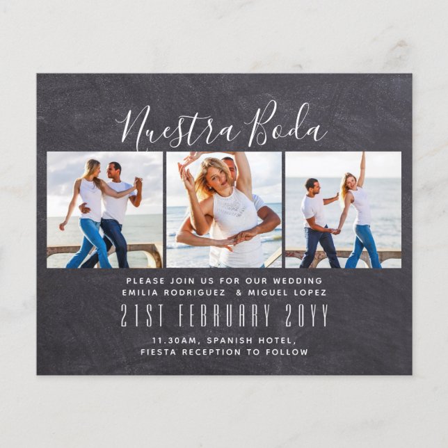 Nuestra Boda Photo Collage Mariage INVITE (Devant)