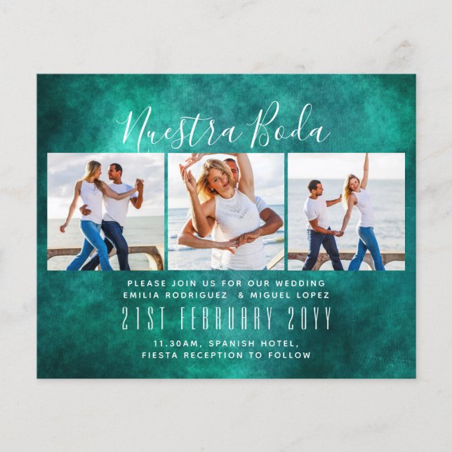 Nuestra Boda Photo Collage Mariage INVITE (Devant)