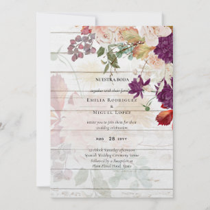 NUESTRA BODA Plum Fall Floral Mariage espagnol