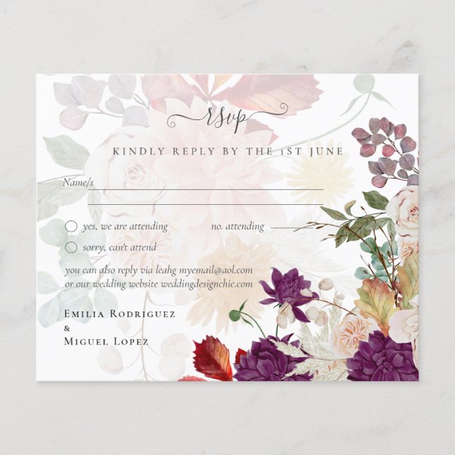 NUESTRA BODA Plum Fall Floral Mariage espagnol (Devant)
